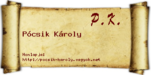 Pócsik Károly névjegykártya
